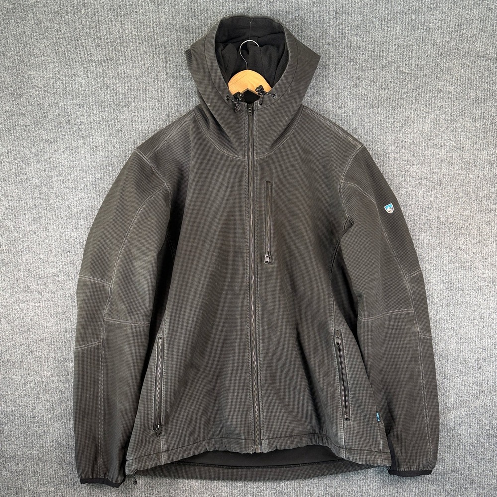 Kuhl Relik Fleece Lined Utility Hoody Jacket Mens XL Black Patina Dyed Full Zip